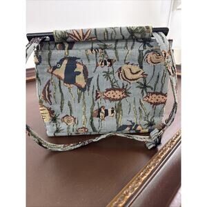 Vtg Y2K Tropical Fish Tapestry Shoulder Bag Purse Toby Weston CA 90s Made In USA